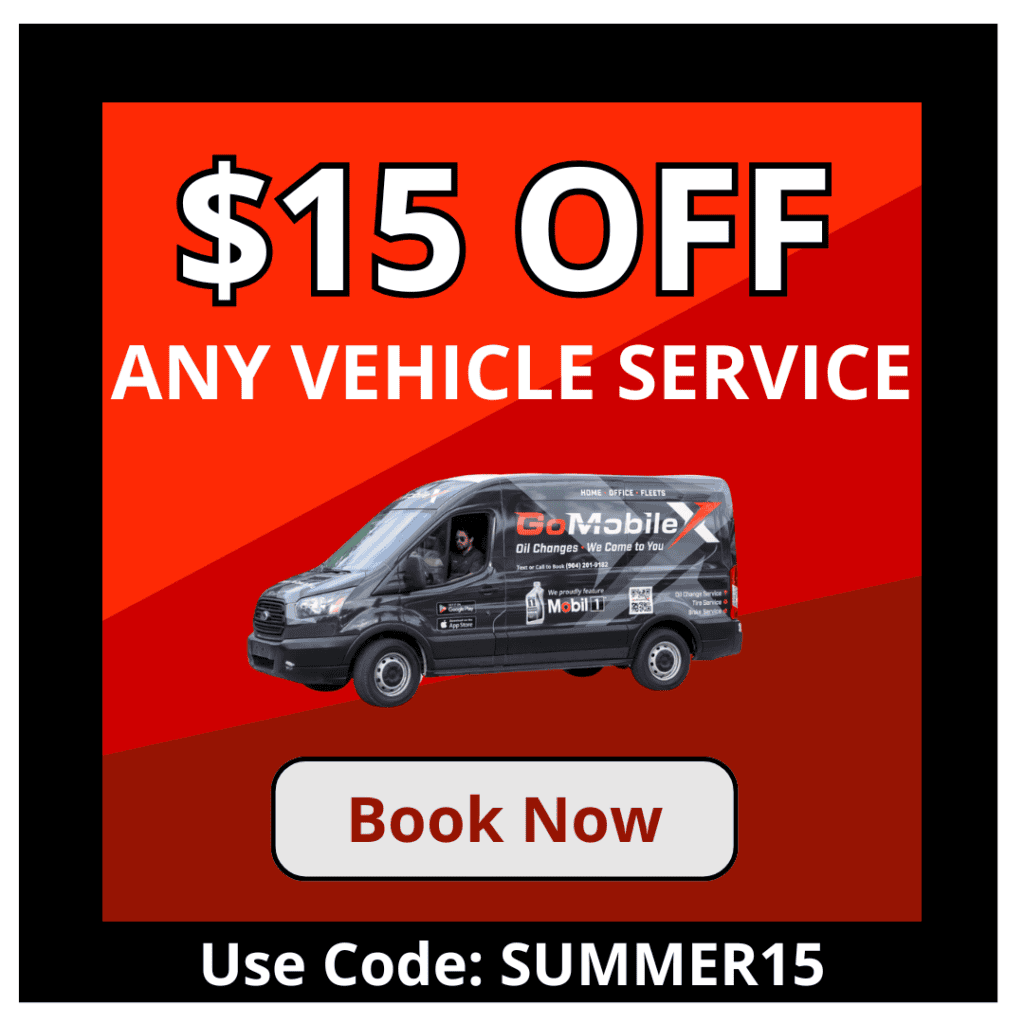 Mobil1 Oil Options GoMobileX Mobile Oil Change in Jacksonville FL